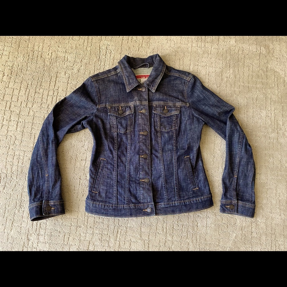 Gap Women’s Denim Jean Jacket Dark Blue Medium M